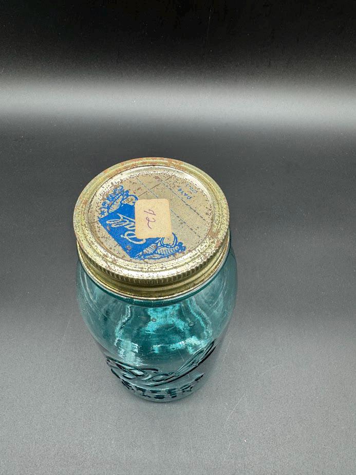 Container Jars With Script Vintage Aqua Ball Mason Jar – Script Logo, Circa 1910s, Collectible ...