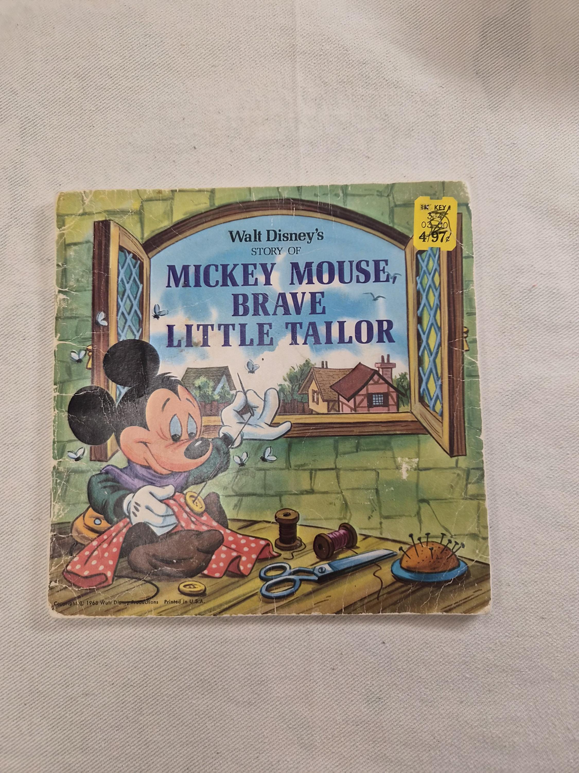 Vintage 1968 Walt Disney Book Mickey Mouse Brave Little Tailor