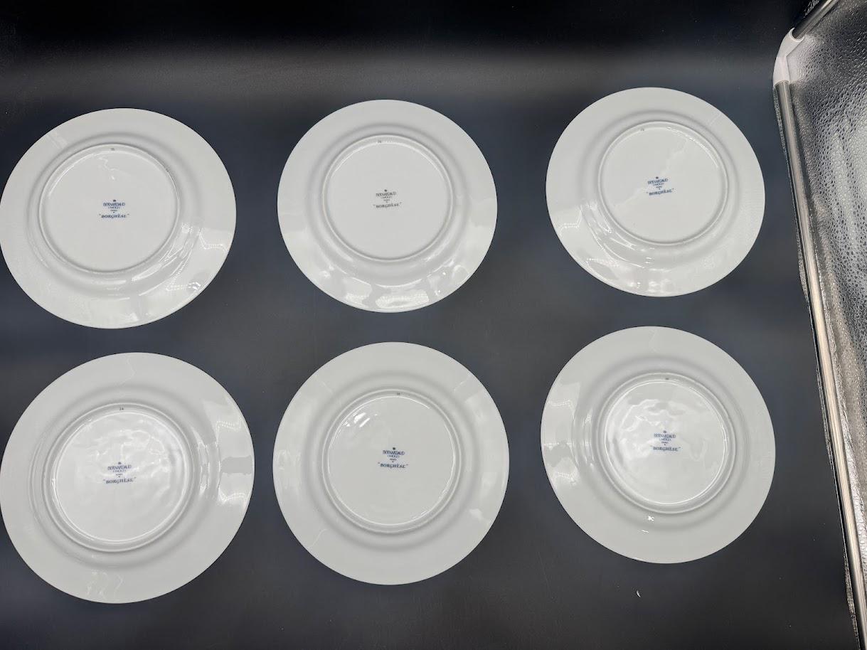 Set of 6 Bernardaud Limoges Plates – Yellow Rim Floral China