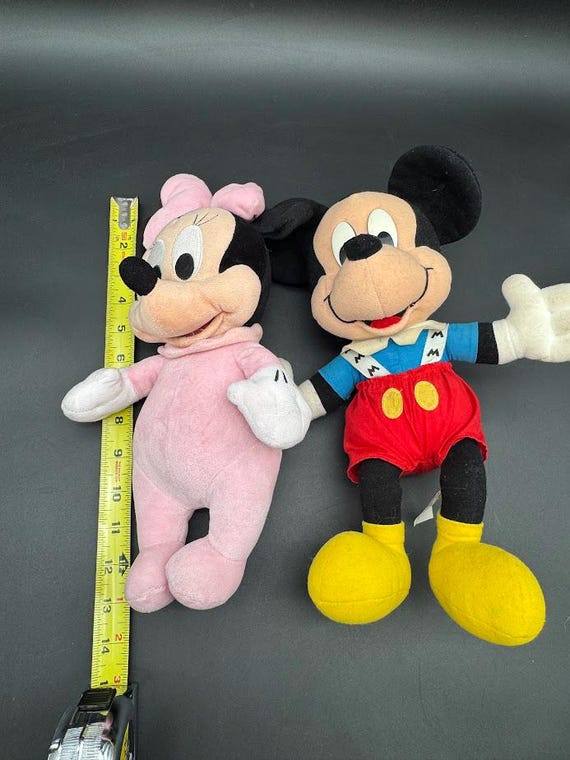Vintage Mickey & Minnie Mouse Plush Pair – Classic Disney