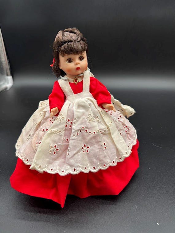 madame alexander＊アレクサンダーキンズドール　赤に白ドットドレス Vintage Madame Alexander-kins Jo Doll – Little Women Series – Red