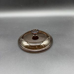 Vintage Pyrex V-1-C Amber Lid – Corning Visions Replacement Cover – 1980s Glass Cookware