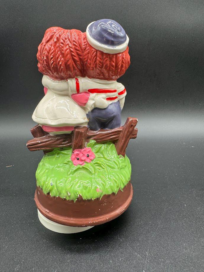 ヴィンテージ ラガディ・アン＆アンディ オルゴール – 1970年代 陶器製