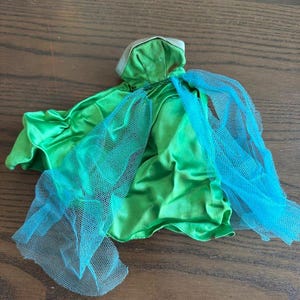 Vintage Barbie Senior Prom #951 Dress – 1965 Mattel – Green Satin with Blue Tulle (Read Description)