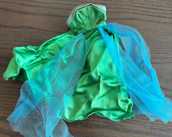 Vintage 1965 Barbie Senior Prom Dress #951 – Green Satin, Blue Tulle