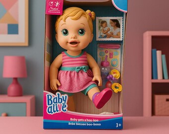Baby Alive “Baby Gets a Boo-Boo” Doll – New in Box | Hasbro A5390 | Drinks & Wets, Includes Accessories