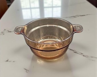 Tigela de vidro âmbar Vintage Visions – Assadeira pequena Corning V-210-B – Utensílios de cozinha próprios para forno da década de 1980