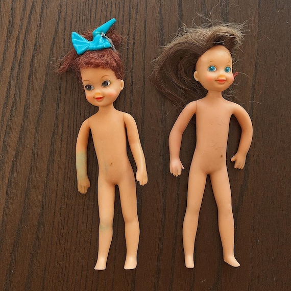 Vintage 1965 Mattel Tutti Dolls – Brunette Variants, Made in Japan