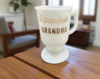 Vintage Disneyland Grandma Mug: Mid-Century Milk Glass Collectible