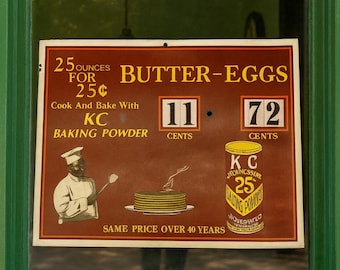 ヴィンテージ KC ベーキングパウダー価格表示 – 1930年代の回転式店頭ディスプレイ