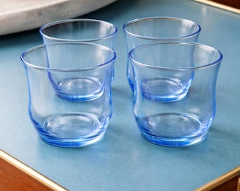 Vintage 1980s Anchor Hocking Tumblers | Set of 4 | Blue Tint Glassware |  Retro Drinkware - Etsy