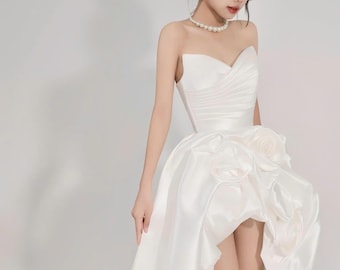 Floral Lace A-Line Wedding Dress: Long Sleeves, Boho Bridal Gown