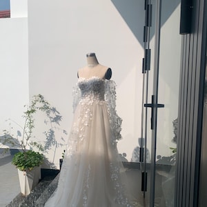Abito da sposa floreale, abito da sposa floreale, abito da sposa romantico, abito da sposa da giardino, abito da sposa personalizzato, abito da sposa da favola, abito floreale