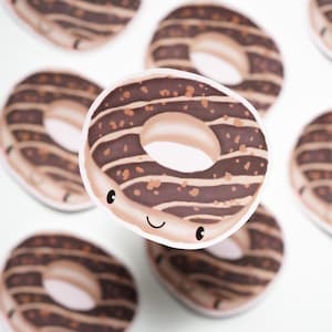 Donut Aufkleber | Niedliche Vinyl-Aufkleber | Lebensmittel Sticker