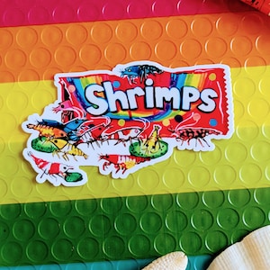 Skittles Shrimp neocaridina waterproof sticker image 1