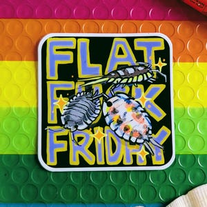 Flat Isopod Friday Waterproof matte sticker