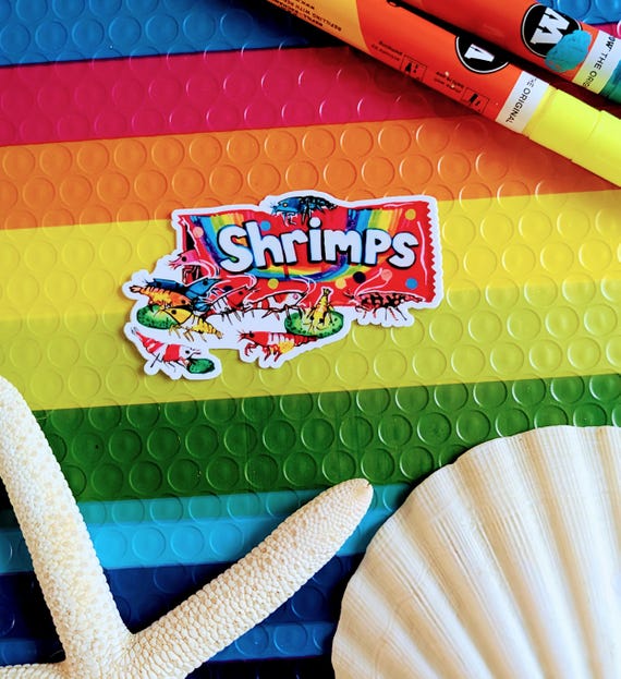 Skittles Shrimp neocaridina waterproof sticker