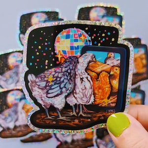 Sticker pailleté Poulets du club