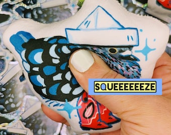 Cowboy Pigeon pillow keychain