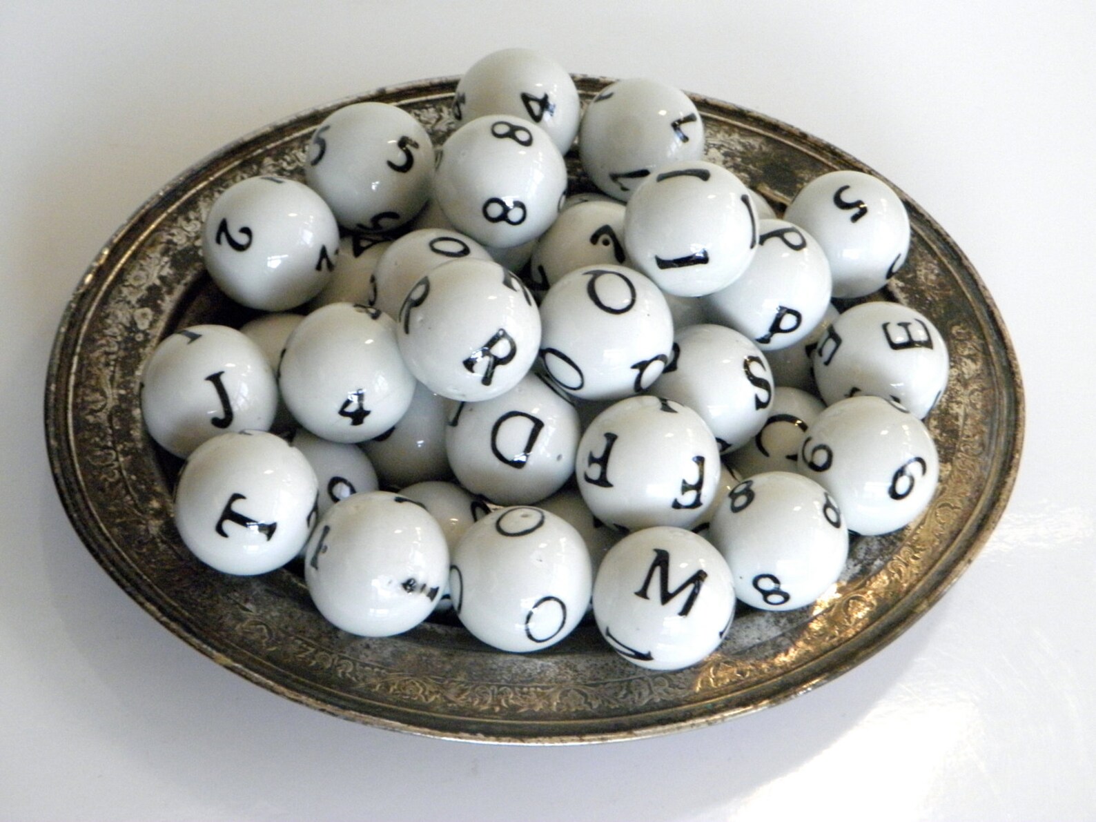 Porcelain Decorative Balls With Numbers and Letters Set of 39 Etsy