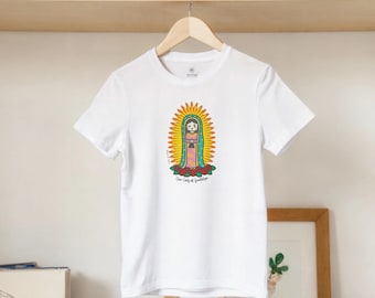 Our Lady of Guadalupe Kids Shirt | Catholic Youth T Shirt | Virgen de Guadalupe Kids Tee | Virgin Mary Shirt for Boys Girls