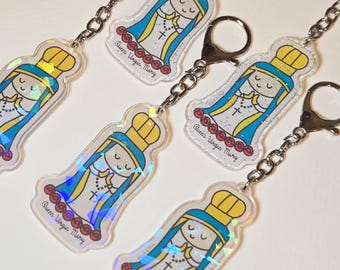 Blessed Virgin Mary Keychain, Catholic Saints Charm, Catholic Gifts