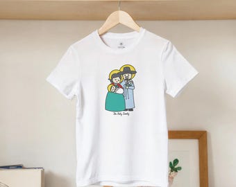 Holy Family Korean Hanbok Kids Shirt | Catholic Youth T Shirt | Jesus Mary Joseph Kids Tee | Christian Gift for Boys Girls | Religious Shirt