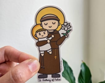 Saint Anthony of Padua, Patron of Lost Things & Poor, Saint Sticker Gift