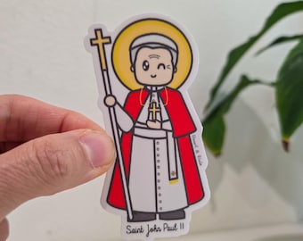 Saint John Paul II, Patron of World Youth Day, Families & Young Catholics, Catholic Saint Sticker Gift