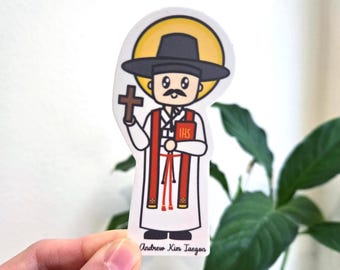 Saint Andrew Kim Taegon Sticker, Korean Catholic Saint, Patron of Korea, Christian Faith Gifts