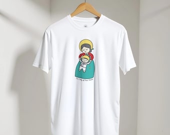 Our Lady of Peace Korean Shirt | Catholic Hanbok T Shirt | Virgin Mary Baby Jesus Tee | Christian Gift Religious Apparel