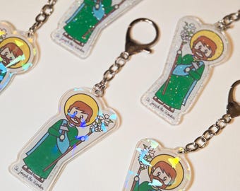 St. Joseph the Worker Keychain, Patron of Workers, Fathers & Universal Church, Catholic Saint Gifts