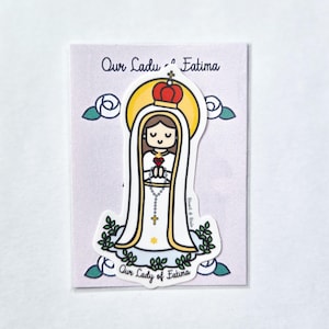 Unsere Dame von Fatima Aufkleber, wasserdicht 3 ", Jungfrau Maria, katholischer Heiliger