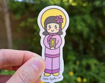 Saint Agatha Lin Sticker, Chinese Martyr Catechist, Catholic Christian Saint Gift
