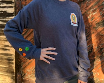 Our Lady of Guadalupe Embroidered Sweatshirt | Catholic Trinity Flower Sleeve