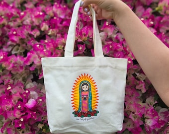 Lady of Guadalupe Mini Tote Bag – Catholic Gift, Everyday Use