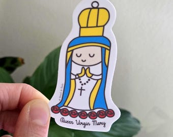 Blessed Virgin Mary Sticker, Catholic Saint Christian Faith Gifts