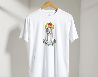 Onze Lieve Vrouw van Fatima T-shirt | Katholiek T-shirt | T-shirt met Maria-thema | Kleding voor Mariaverering | Christelijk cadeau voor mannen en vrouwen | Religieus T-shirt