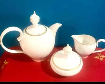 Juego de té de 3 piezas AUGARTEN Wein 1930 ORIENT Azúcar/Crema/Moca Ena Rottenberg Dorado