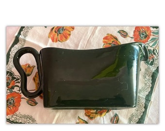 Taza para café y crema de cerámica verde oscuro TIEMPO de Franciscan Pottery