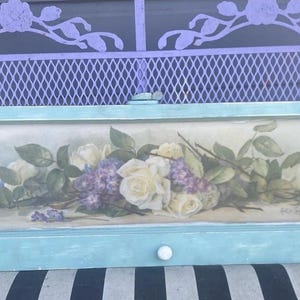 Paul DeLONGPRÉ GARDEN WINDOW Roses Prism Glass Knobs XL 36" Cottagecore