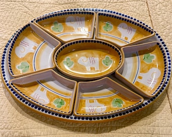 Raro juego de antipasto de 7 piezas Vietri Solimene Montone RAM EUC retirado