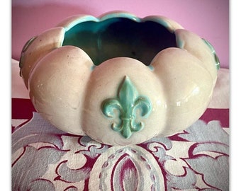 Langham Ware Fleur-de-Lis 1920s Art Pottery Jardiniere EUC LM 5140
