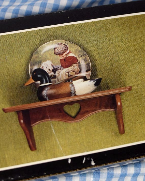 Vintage Wooden Wall Shelf with Heart Cutout | Cottagecore | New in Box