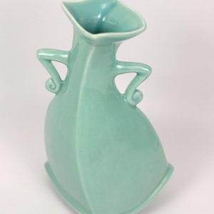 Vintage Teal Michael Lambert Dancing Vase | Sculptural Art Pottery | Circa 1980s | Postmodern Decor