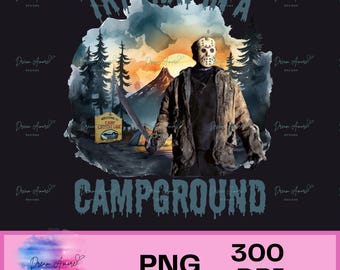 Camp Crystal Lake PNG: Horror Halloween Camping Design (Digital Download)