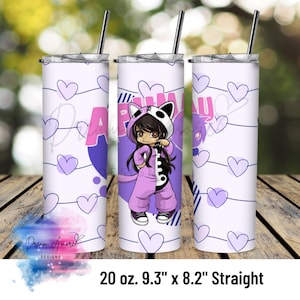 Aphmau Meemeow Tumbler Wrap PNG: 20oz Straight Design (Digital Download)