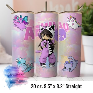 Aphmau Meemeow Tumbler Wrap Png | MeeMeow Tumbler | 20 oz tumbler wrap png | Video Game Tumbler | Cute Cat tumbler | Aphmau PNG