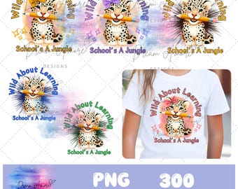 Leopardmönster Tillbaka till skolan PNG-paket: Djurmönster (digital nedladdning)
