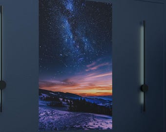 Celestial Satin Poster Art | Night Sky Decor for Dreamers, Bedroom Wall Art, Astronomical Gift, Cosmic Home Decor, Space Lovers